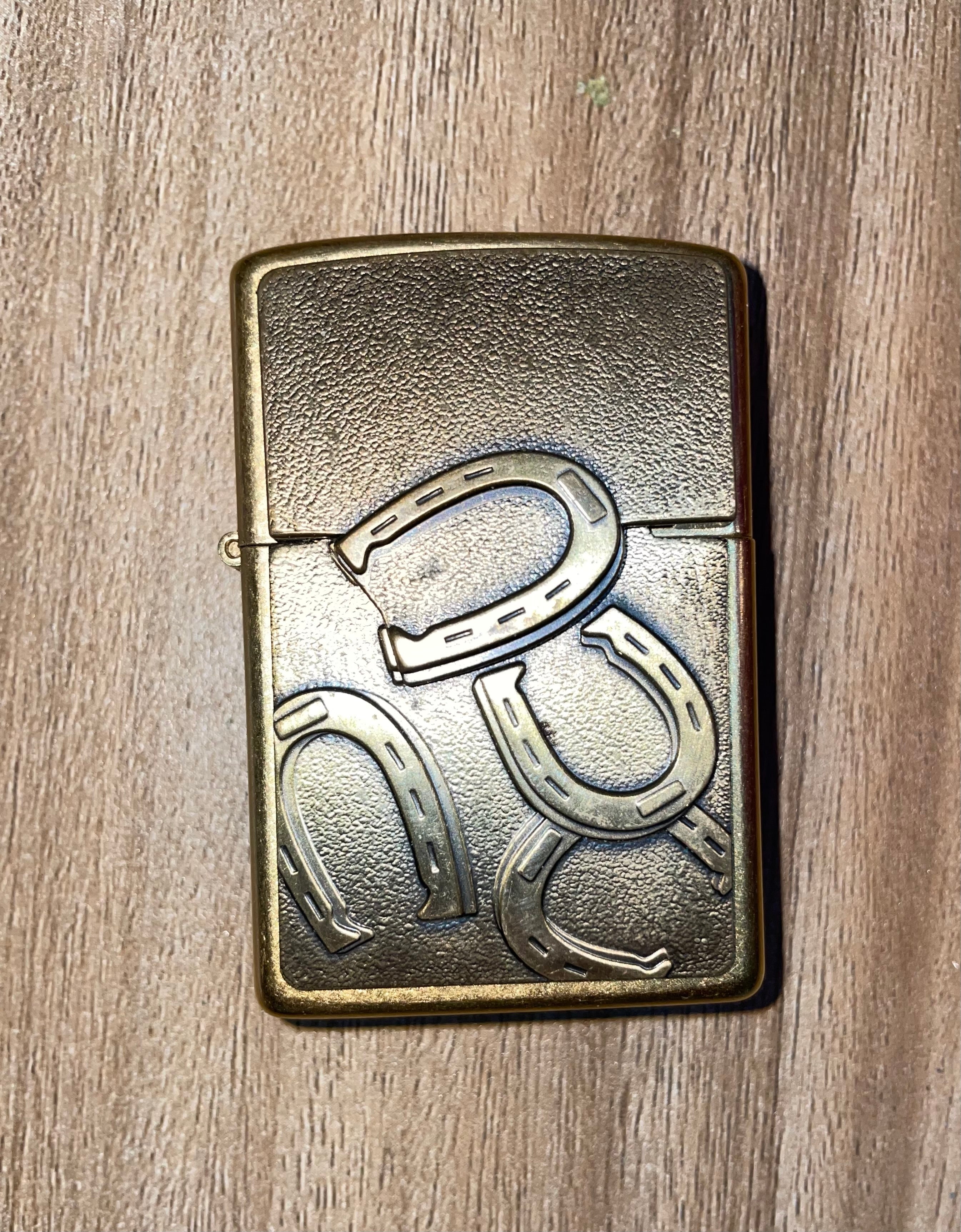 Barrett Smythe Gold Brass G-08 “Horseshoe Ringer” Zippo Lighter
